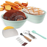 Banneton Bread Proofing Basket 7-Piece Bakeware Sets Sourdough Bread Baking Supplies 9 In Round & 10 In Oval