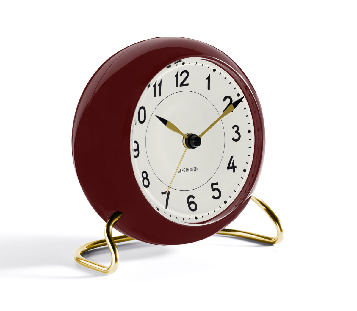 Station Electric Alarm Clock, White/Bordeaux/Gold