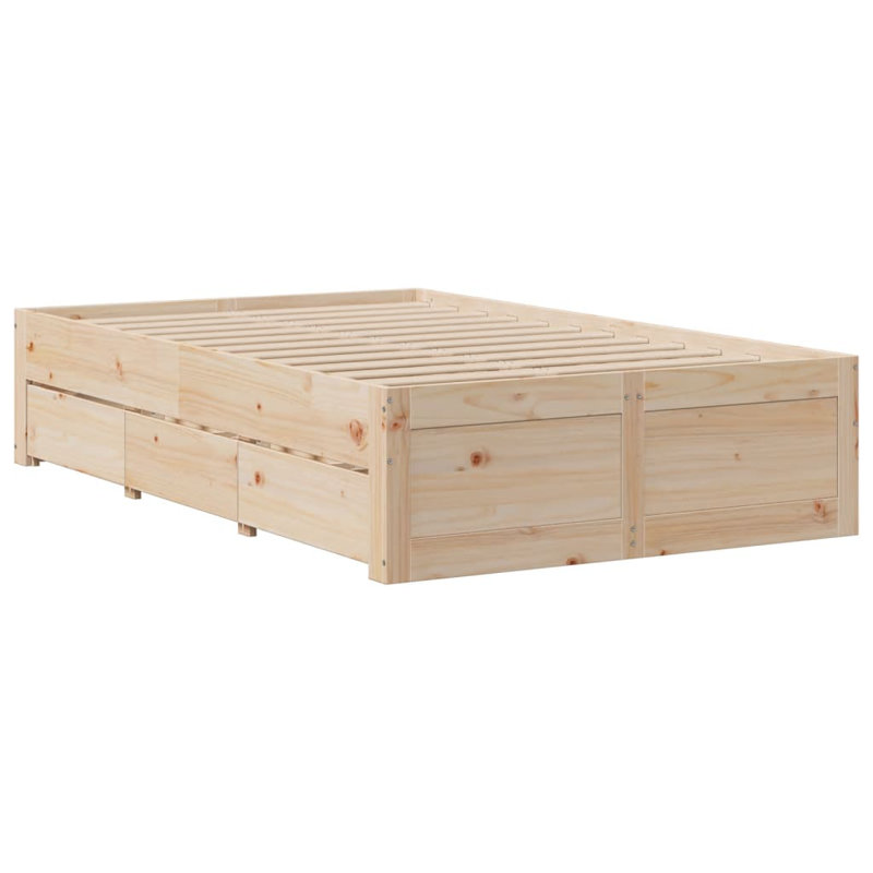 Lagarde Solid Wood Storage Bed, Small Double (4'), Wax Brown