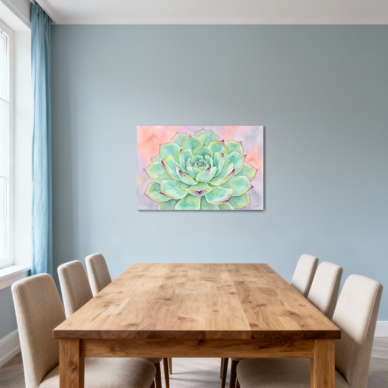 Plantes et fleurs, plante grasse, reproduction d'art, H 24 po x l 36 po