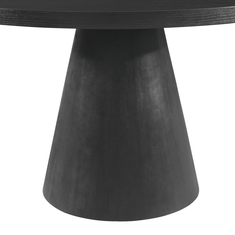 Table de salle à manger ronde Emberly, Noir, noir, noir, noir