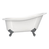 Shropshire 60.5" x 30" Freestanding Slipper Bathtub in Volcanic Limestone with Overflow Hole