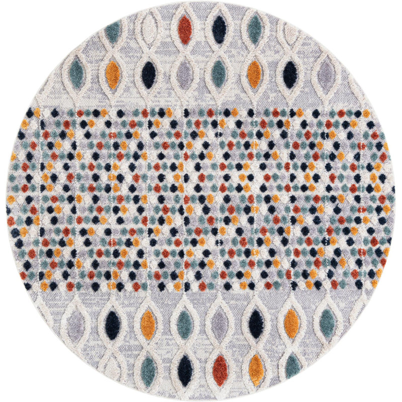 Shibani Abstract Indoor Rug, Round 7'10"