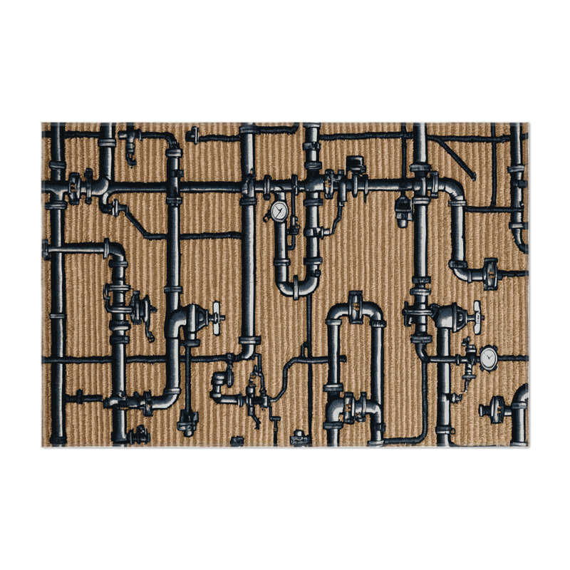 Tapis intérieur et extérieur brun Transport, Rectangle 5 pi x 7 pi