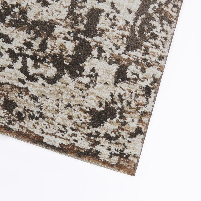 Lourandos Taupe Oriental Medallion Area Rug, 5'3" x 7'
