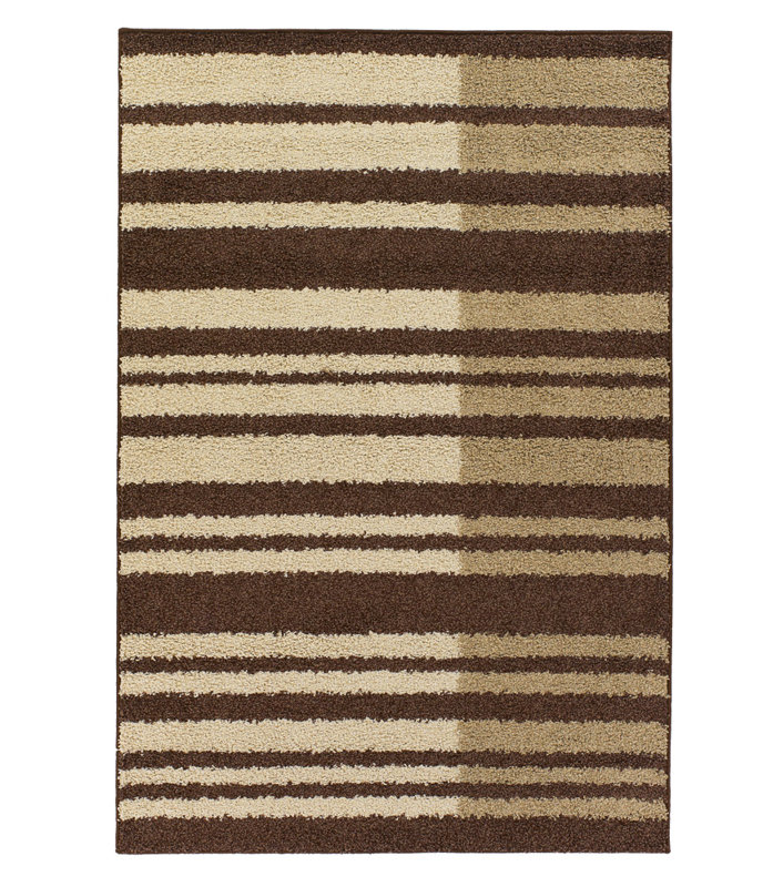 Tapis d'intérieur en polypropylène rayé beige Tyris, 5 pi x 8 pi
