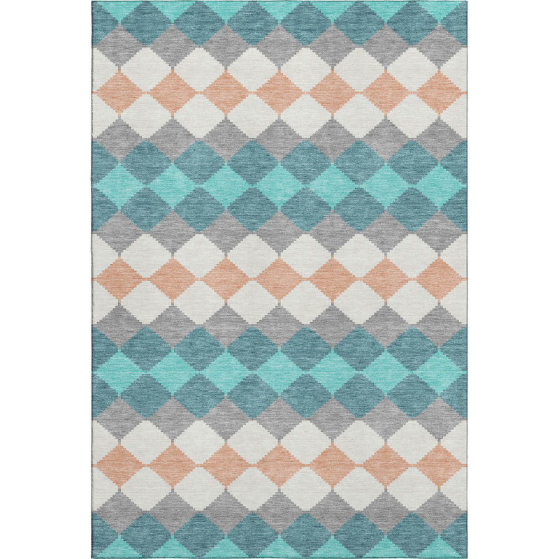 Premium Machine Washable Bunderberg AMF1007 Geometric Rug, Rectangle 9' x 12'