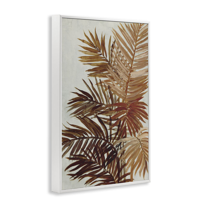  Feuilles de palmier naturelles, art de la giclée encadrée par Jacob Q, H 18 po x l 12 po