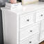 Unité de rangement de salon 7 tiroirs - Commode blanche avec intérieur spacieux et rayure - Armoire de rangement à 7 tiroirs-1462476714