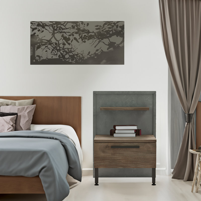 17.17'' W Metal Nightstand