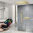 Andria Remote Controlled Brushed Gold Thermostatic LED Musical Rainfall Shower System