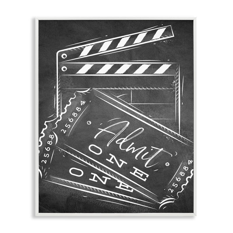 «Admit One Movie Billet», estampe numérique, conception de Kim Allen, H 30 po x l 24 po, Giclée encadrée blanc bord de mer