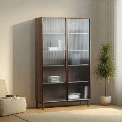 European style glass cabinet door bookcase