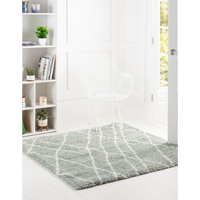 Tapis abstrait en polypropylène tissé à la machine Lorelee, Carré 4 pi
