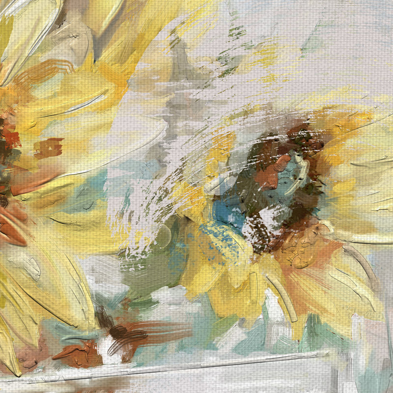 « tournesols », reproduction d’art sur toile non encadrée, H 28 po x l 22 po x P 1,5 po