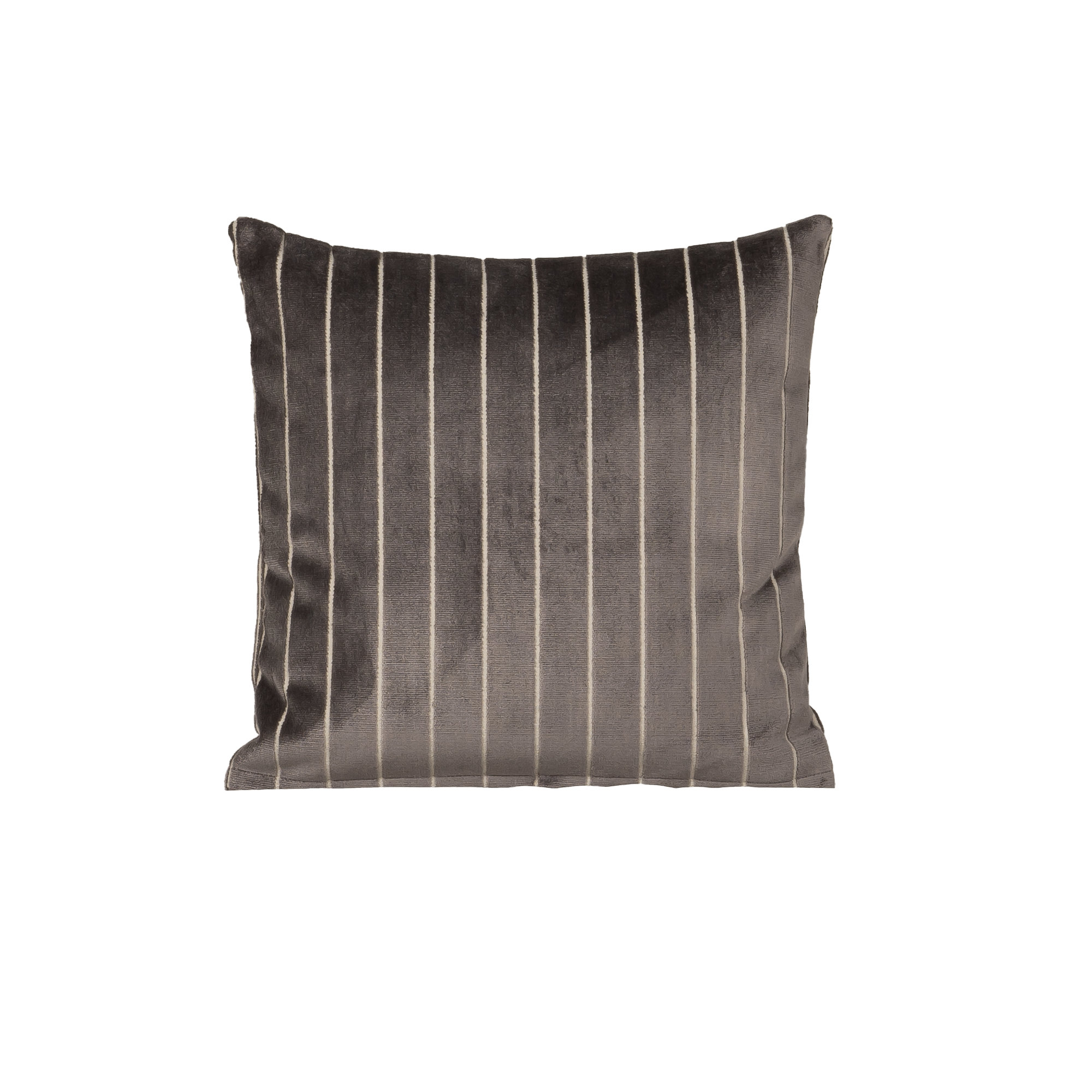 Maxton Striped Throw Pillow, Gray, Square 20", Feather