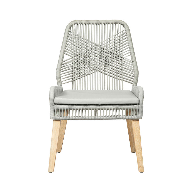 Chaise d'appoint rembourrée en bois massif Chaskel, Gris
