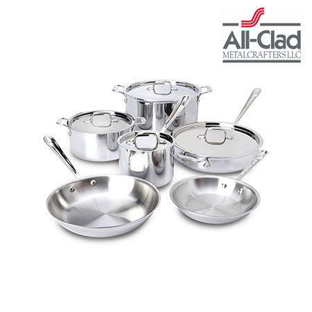 All-Clad D3™ Stainless 10 Piece Stainless Steel Cookware Set