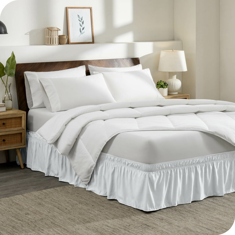 Jupe de lit ajustable 15 ", Double, Gris clair