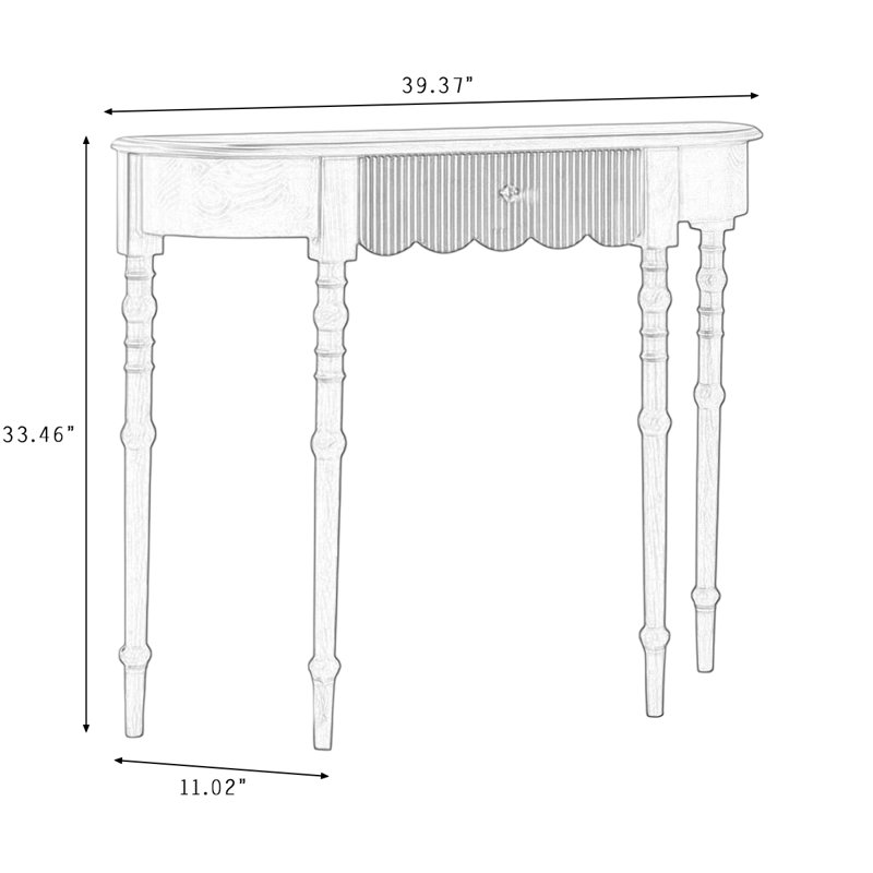 Console noire en bois massif, 39.37, Noir