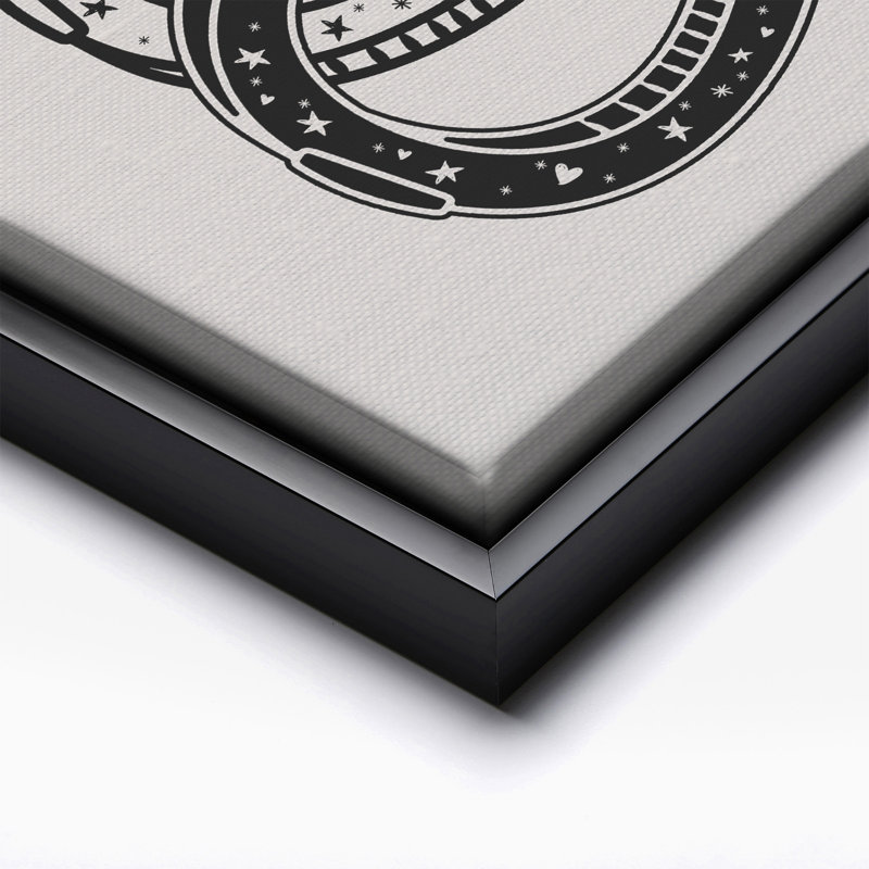 Beige Lucky You, 24"H x 32"W, Canvas, Black Framed