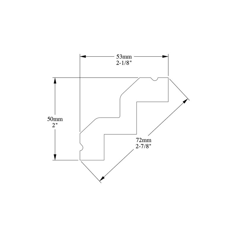 78-Inch White Polyurethane Crown Moulding