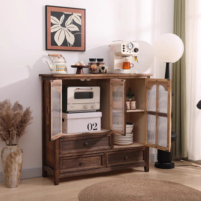 Dark Coffee Solid Wood Sideboard