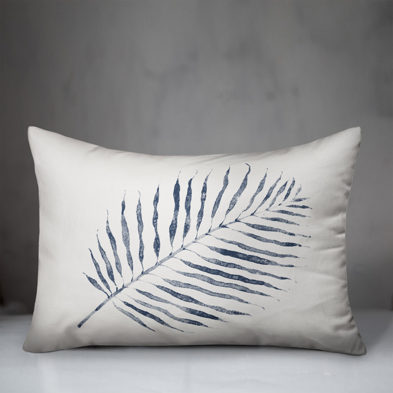  Housse et insert de coussin rectangulaire Watercolor Fern, Bleu marine