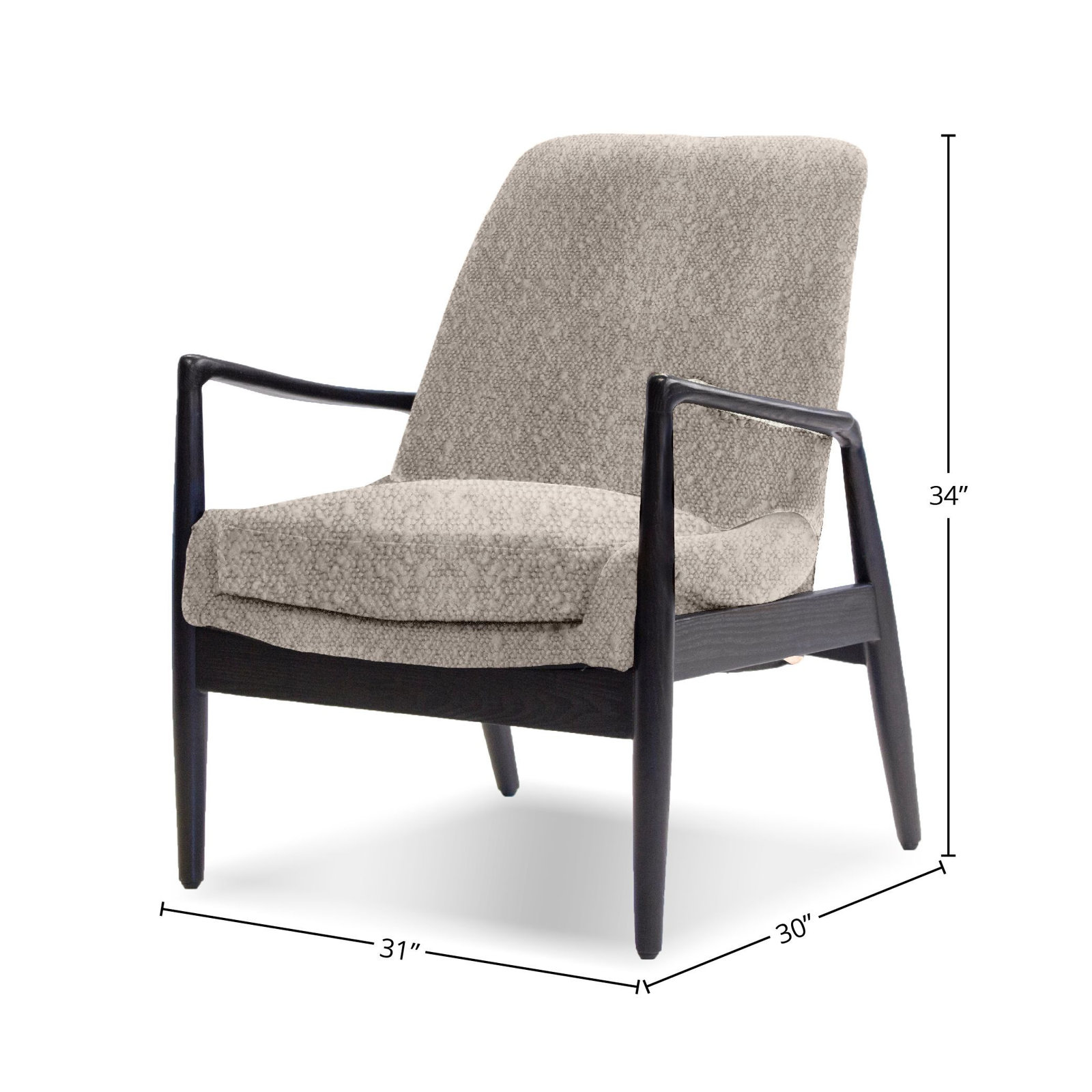 Isabel Lounge Chair, Smoke Wool