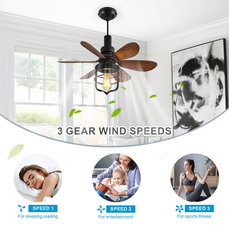 52cm Socket Ceiling Fan with Remote Control and Light Kit Included