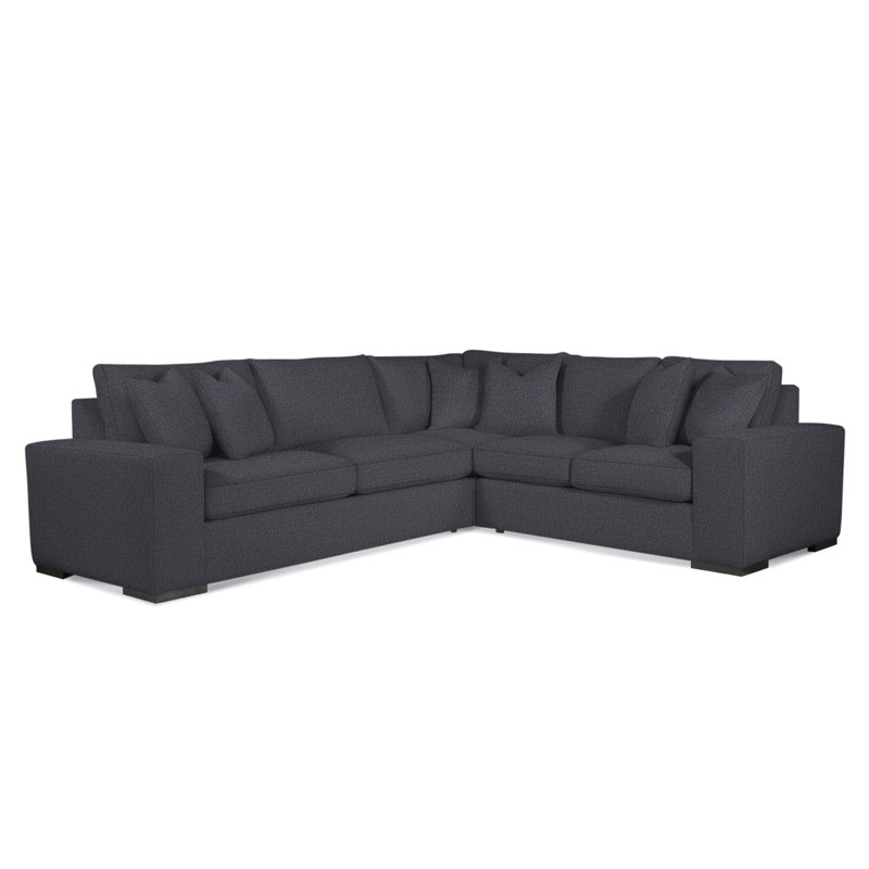 Memphis Sectional, Frost White, Right Hand Facing, Brown Geometric, 0456-33