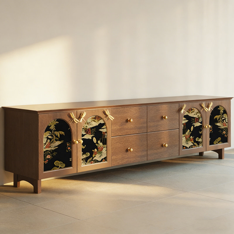 Meuble télé de style médiéval américain