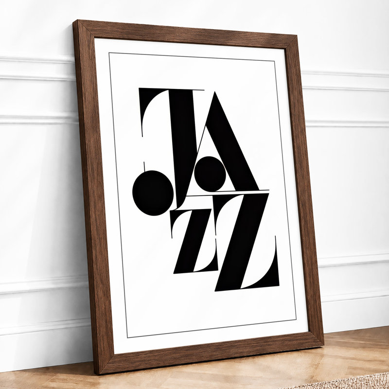Jazz Typography Geometric - Print, Walnut, A3 - 42.0 x 29.7 cm