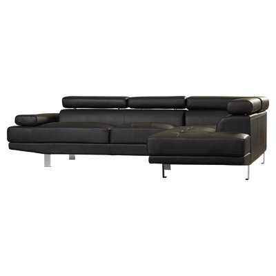 Faux Leather L-Shaped Sectional Right Hand Facing