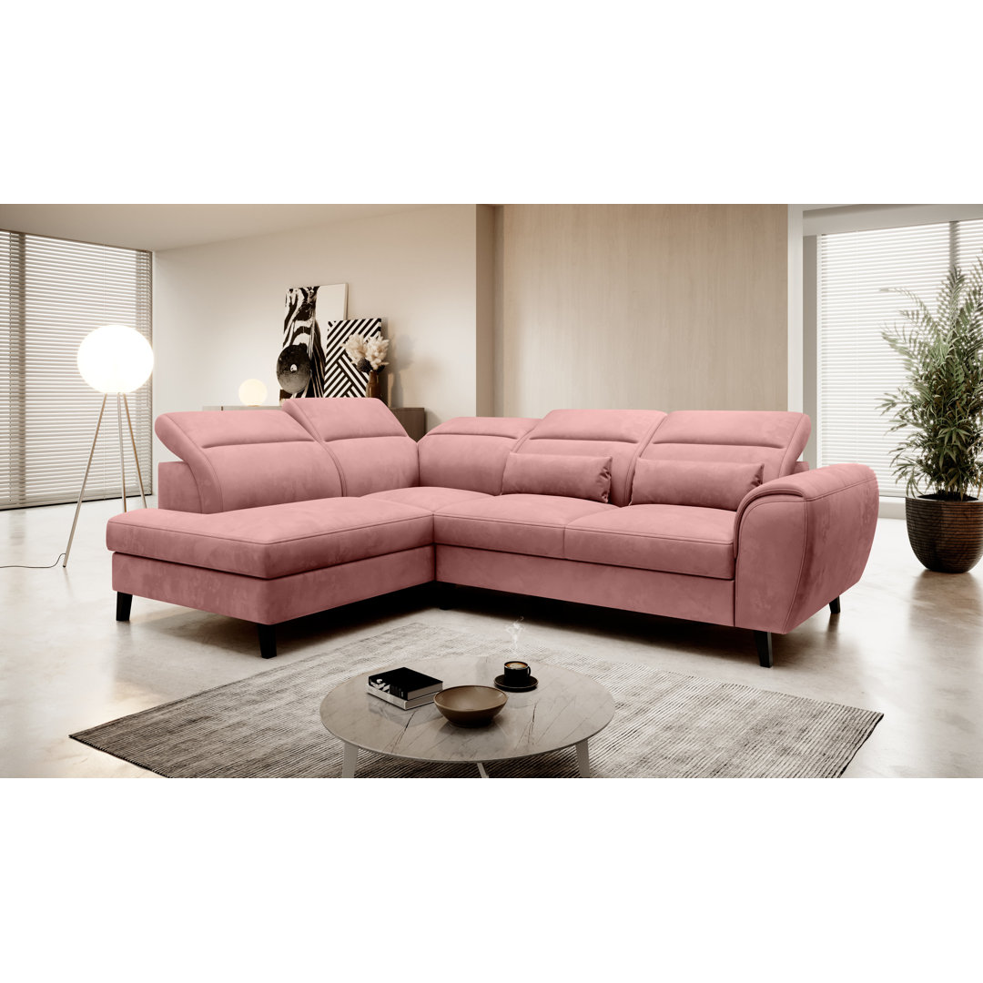 Ecksofa Antora aus Samt mit Bettfunktion