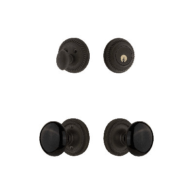 Nostalgic Warehouse Rope Rosette Entry Set with Porcelain Knob