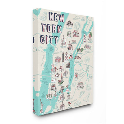 "New York City Landmark Map" par Ziwei Li, impression d'art textuel