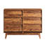 Bevel Design, style rétro, commode double à 6 tiroirs, brun, commode de style couloir avec 47,3 pouces de largeur, pour garde-robe de chambre à coucher