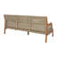Ensemble de canapé modulaire d'extérieur en bois d'acacia Tressa avec table basse et repose-pieds, siège profond avec coussins hydrofuges