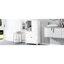 Armoire de salle de bain autoportante à 4 portes - blanc, tablettes réglables, rangement spacieux et élégant-2082044615
