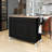 Kitchen Island With 4 Door Cabinet, Two Drawers And Locking Wheels-3732215