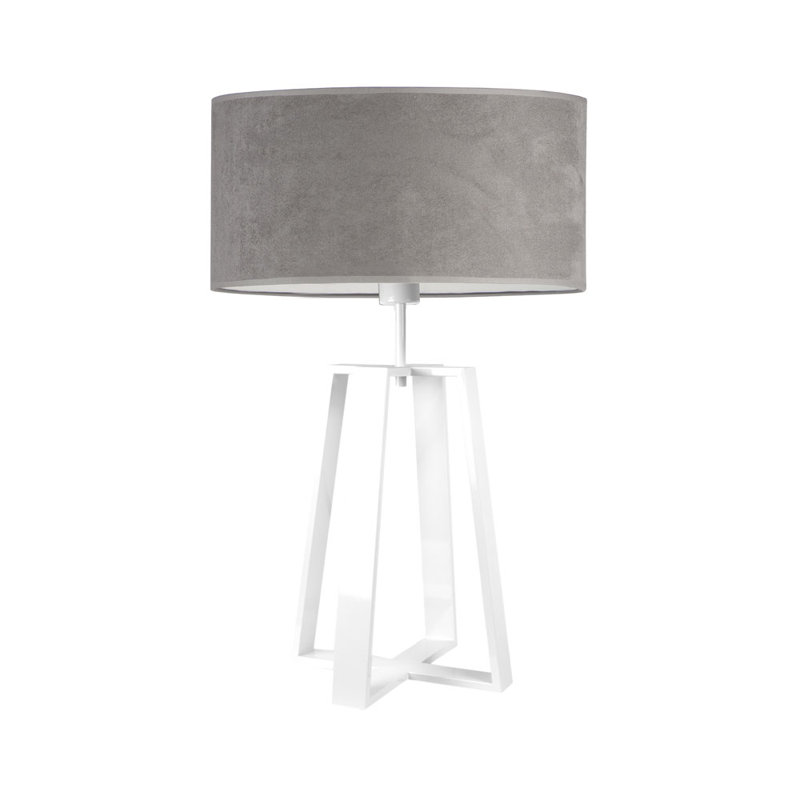 Alawna Metal Table Lamp, Grey/White, White, White
