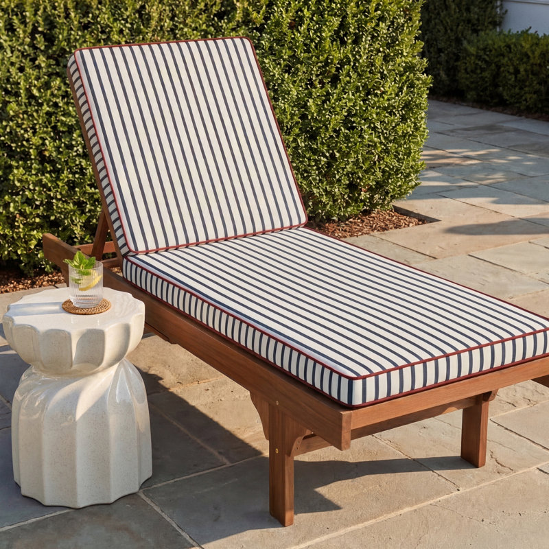 Corley Hinged Outdoor Sunbrella Seat Cushion, 25" W x 79" D
