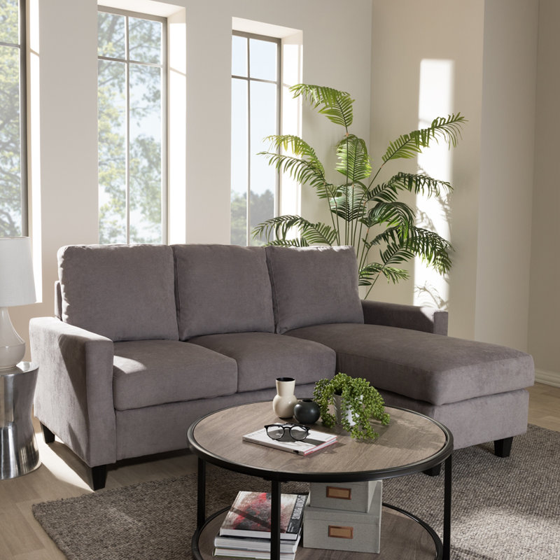 Canapé modulaire réversible rembourré Himalaya, Velours gris