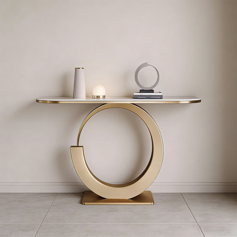 Console Modern Minimalist Luxury Art, Or champagne, H 31,5 po x l 39,37 po x P 11,81 po