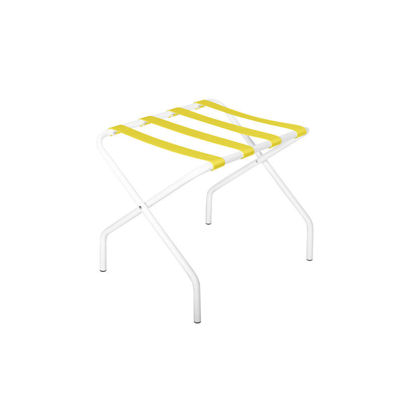 Folding Luggage Rack, White, Yellow