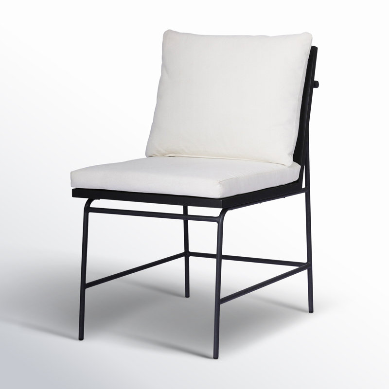 Crete Outdoor Dining Side Chair, Black
