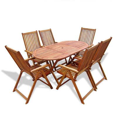 Grove 6 - Person Acacia Wood Patio Dining Set with Oval Table