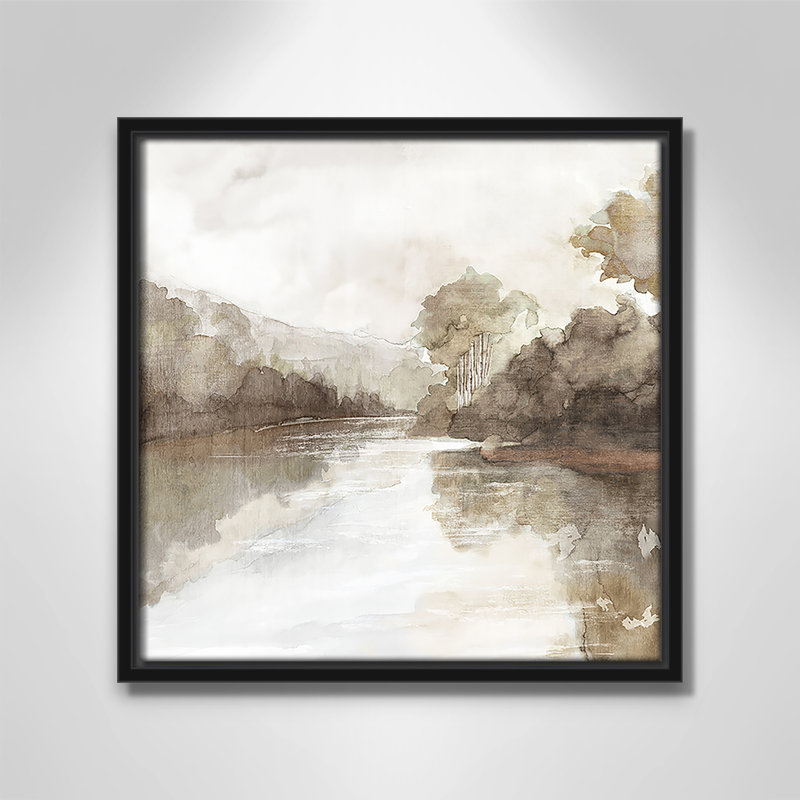«Fall Nature Print» par Eva Watts, Toile avec cadre, L 13,5 po x H 13,5 po, Cadre flottant noir