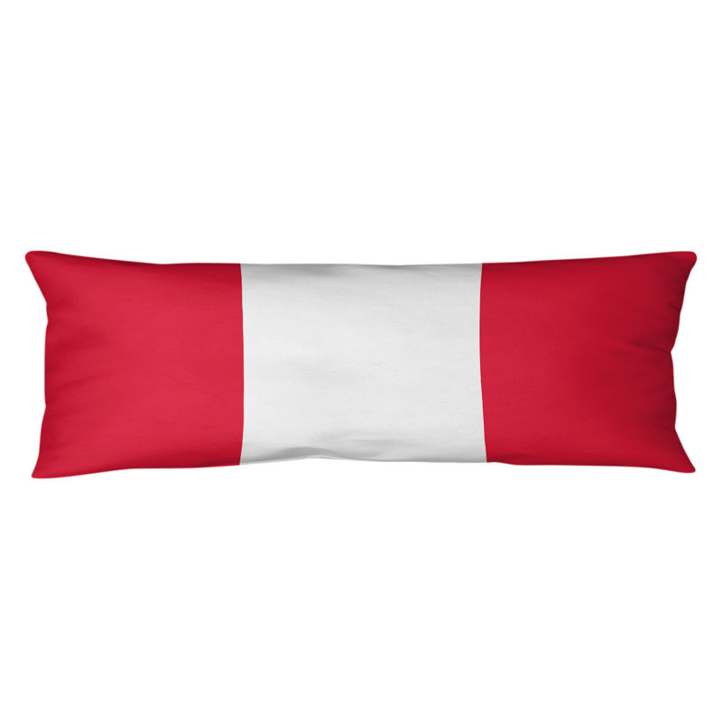 Oreiller pour le corps à rayures en polyester / polyester, Football Addington, Rouge et blanc